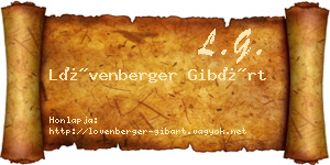 Lövenberger Gibárt névjegykártya